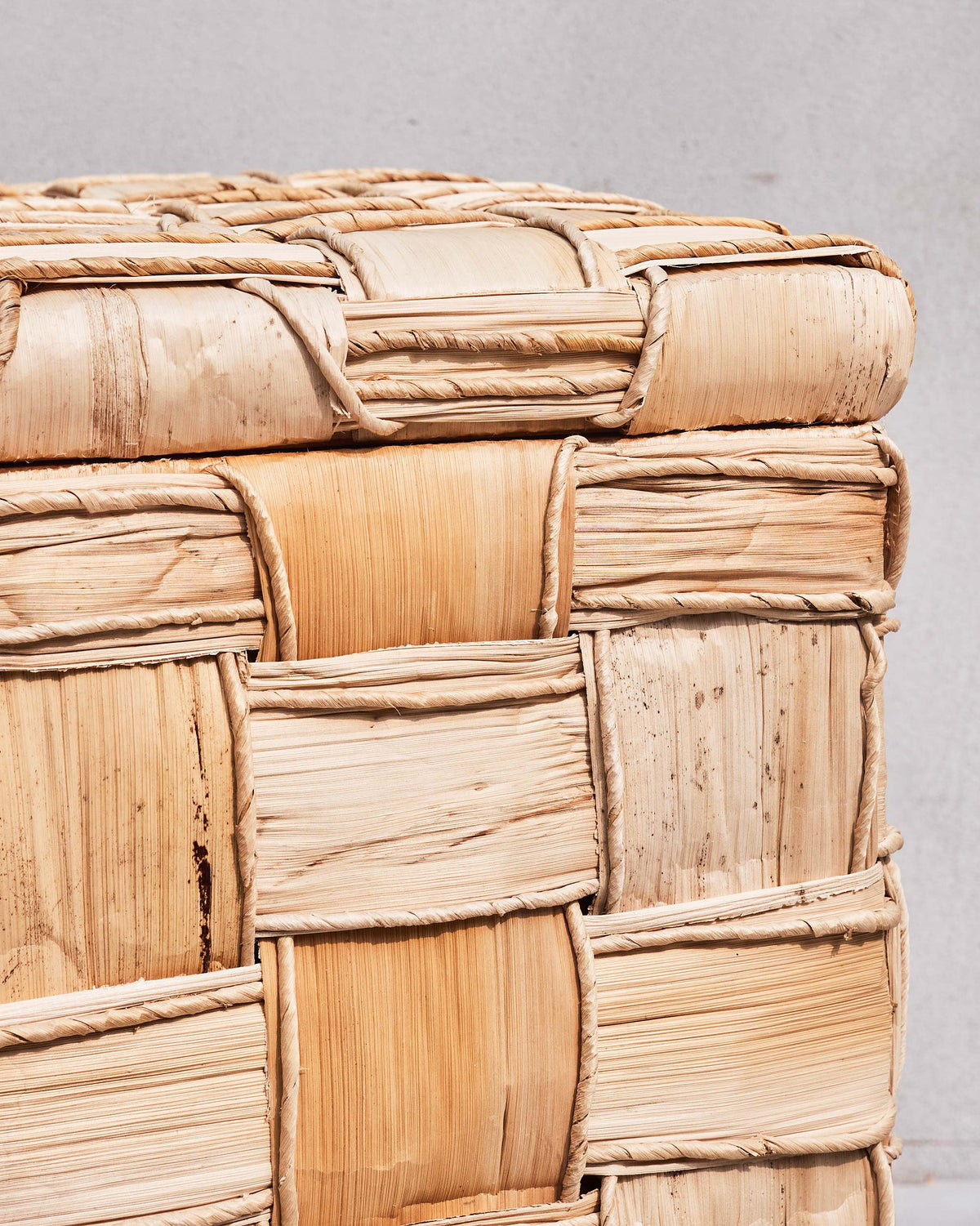 Close-up of the Mirage abaca trunk basket-weave texture.