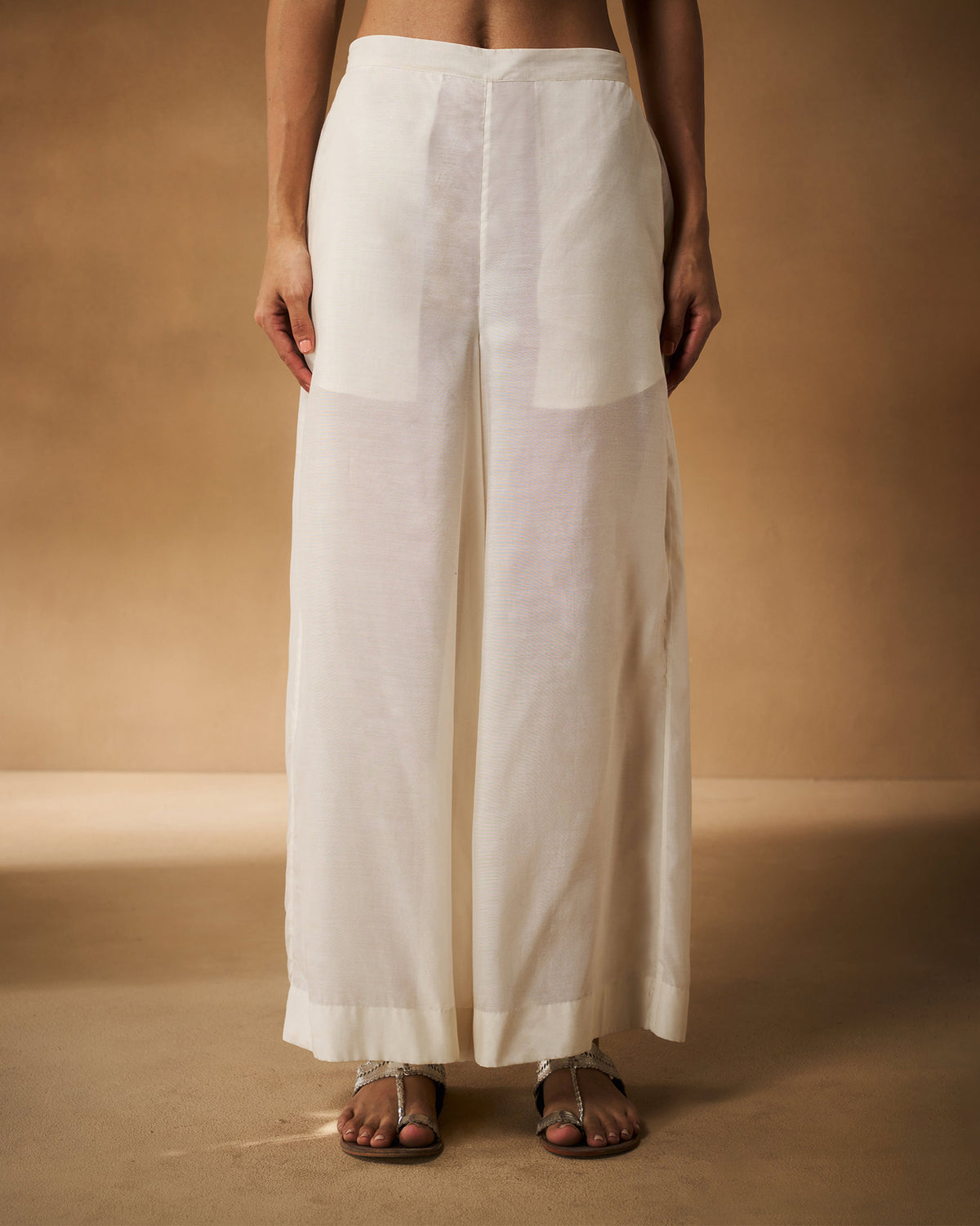 Ivory Basic pyjamas with a wide A-line silhouette.