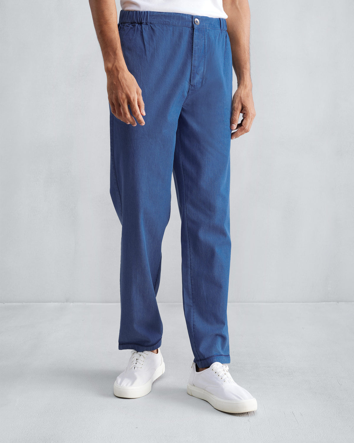 Denim Shillong jammies with a relaxed straight-leg fit.