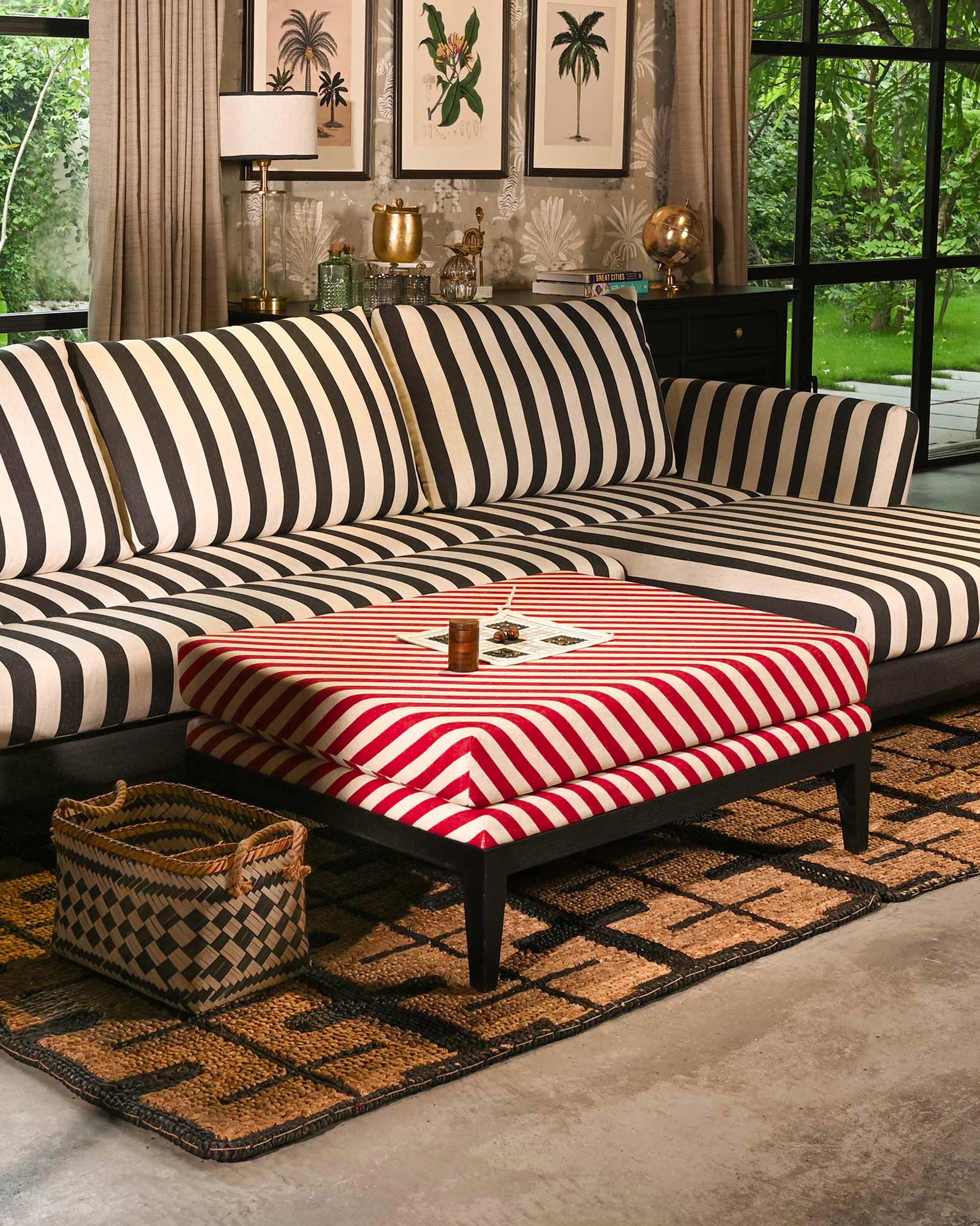 Ele Grove Pouf - Red