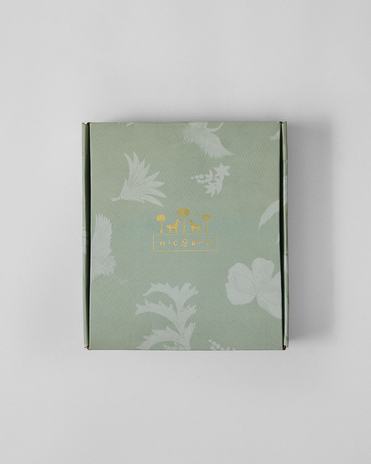 Sage Nicobar gift box for the Trove jewellery box.