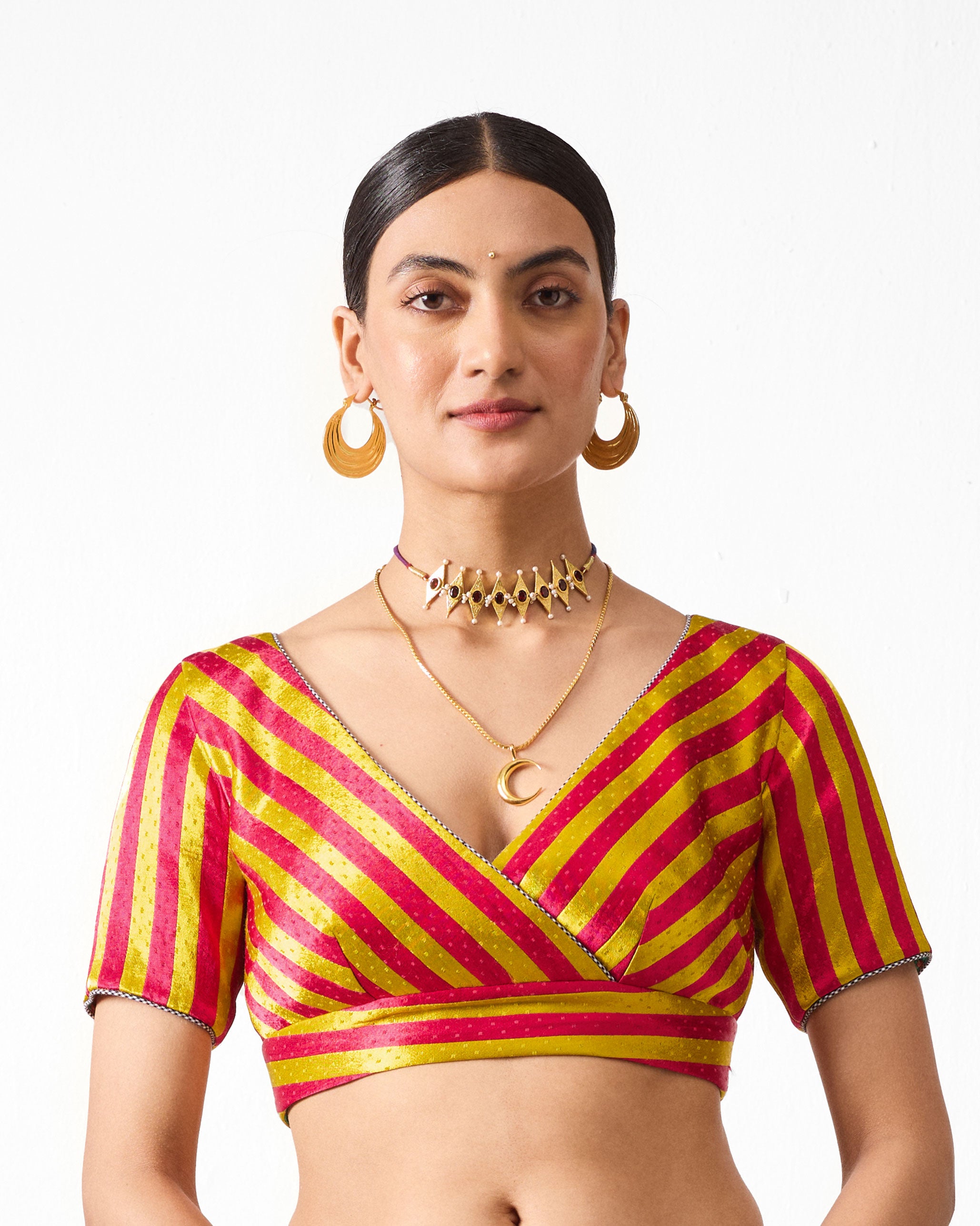 Zahra Blouse - Chartreuse & Fuchsia