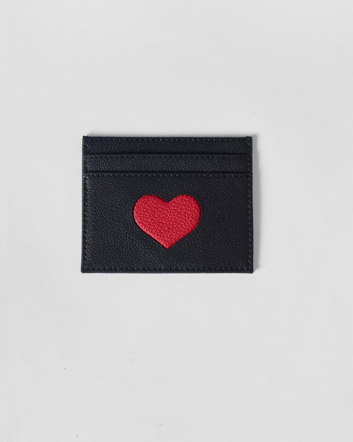Black Everyday Heart Card Holder with a red heart on the front.