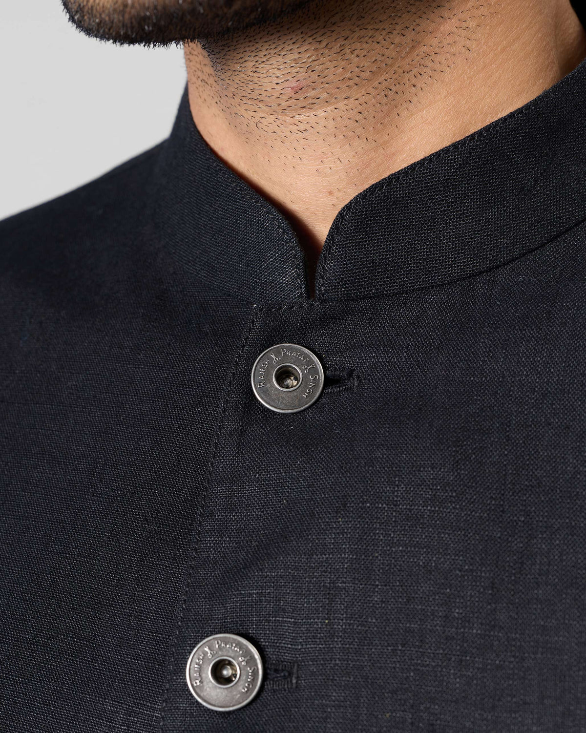 Gaur Bandhgala - Black