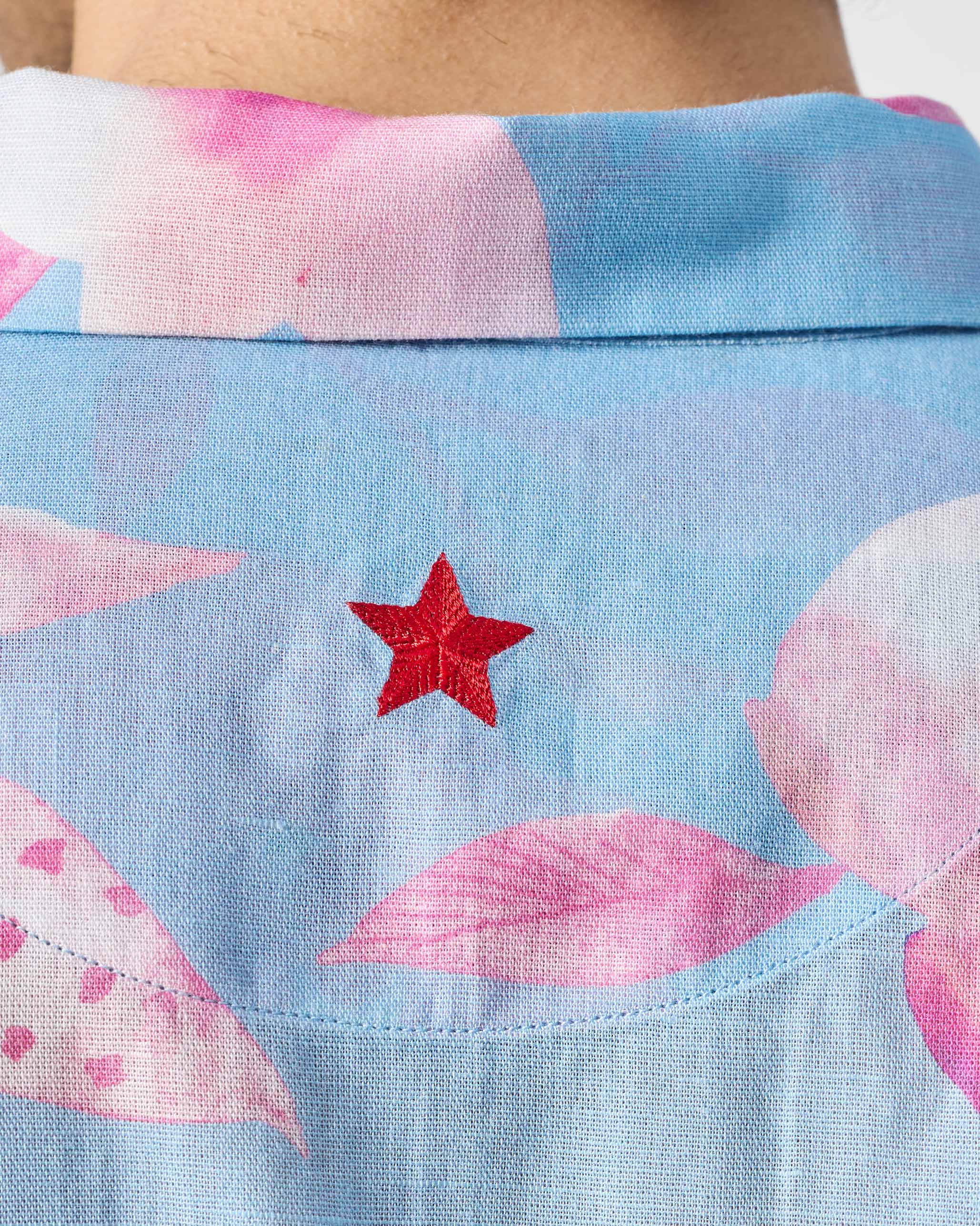Mistari Shirt - Light Blue Printed