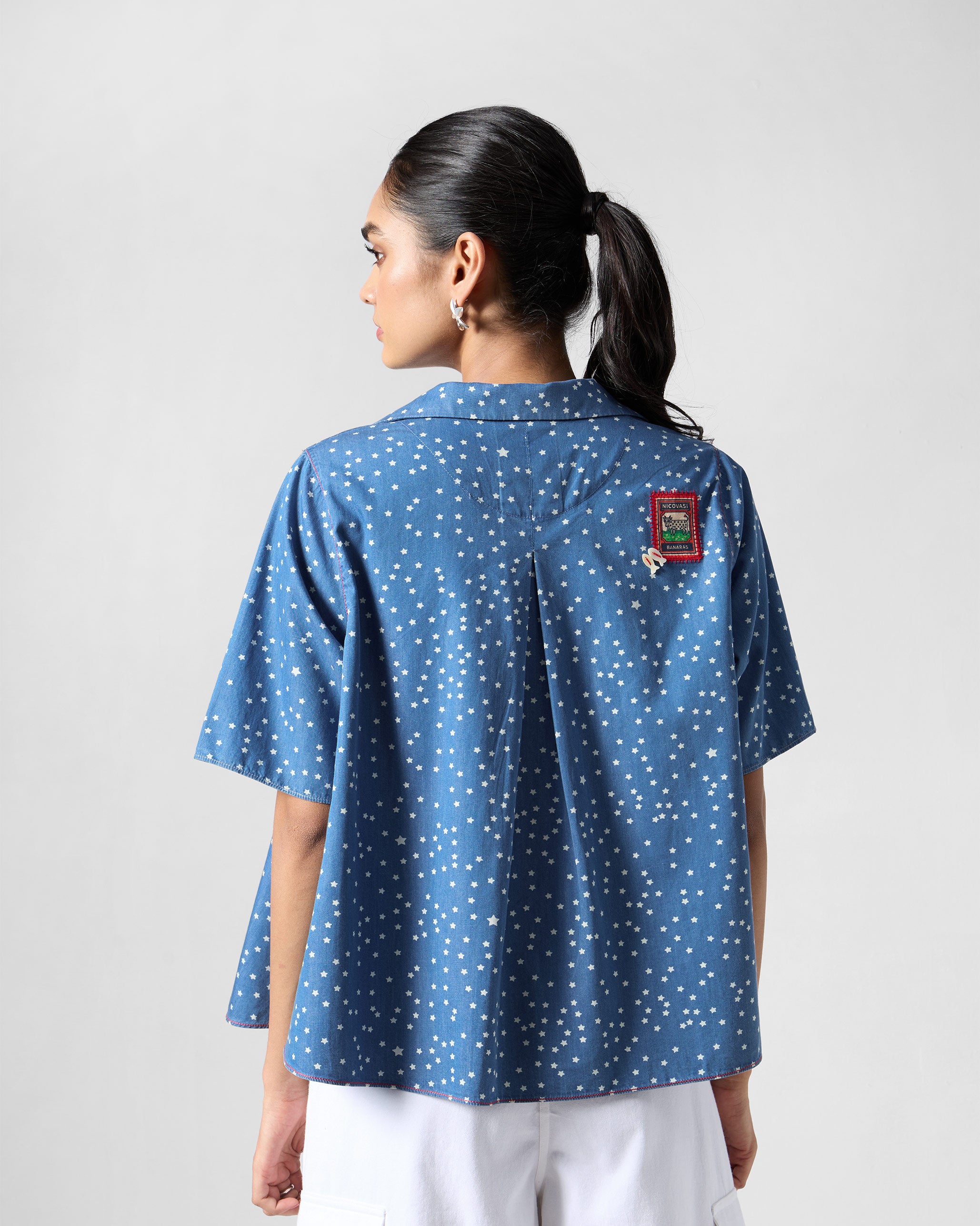 Swing Top - Blue & White Printed