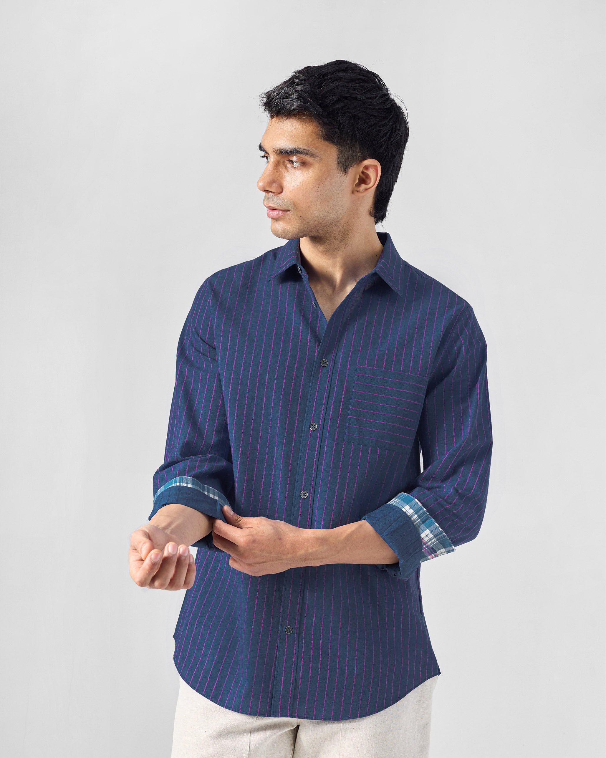 Flow Shirt - Purple & Pink Striped