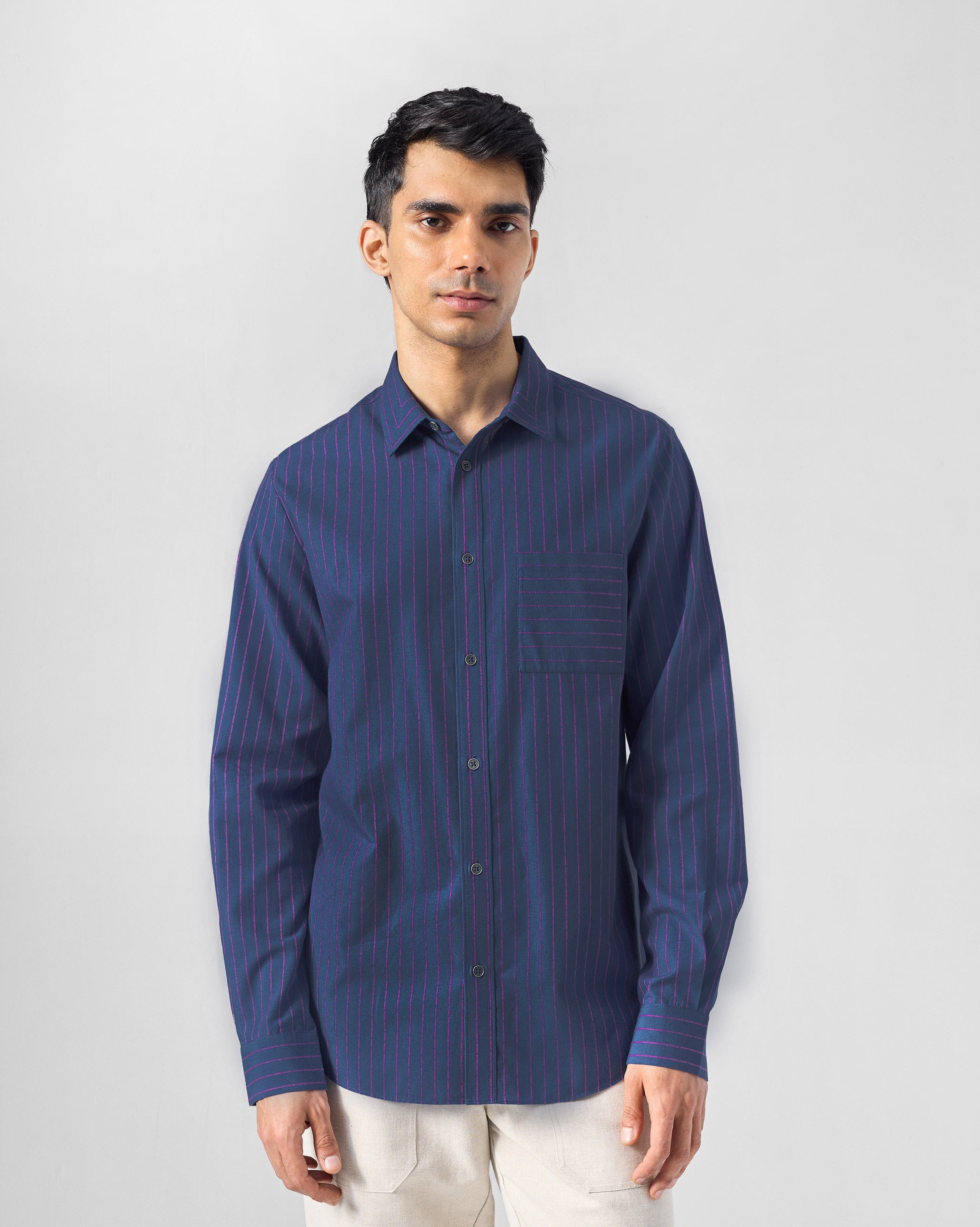 Flow Shirt - Purple & Pink Striped