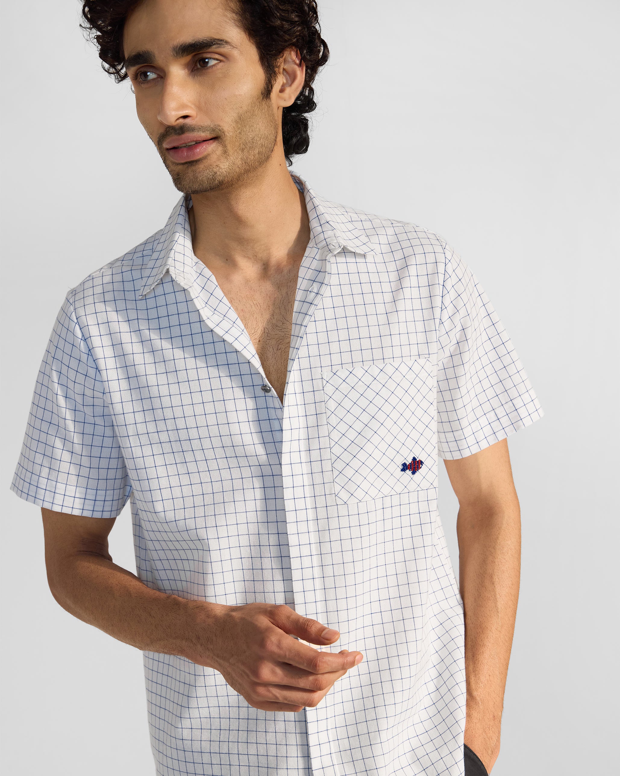 Parikrama Shirt - Navy & White Checks