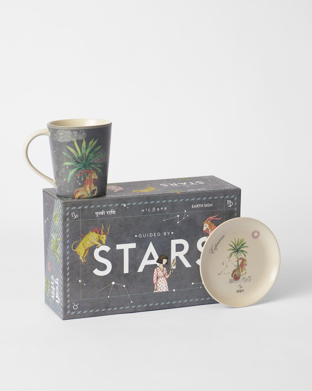 Nico Capricorn Gift Set mug, Capricorn plate, and Guided by Stars box.