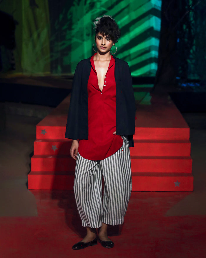 Basic Mid Length Kurta - Red
