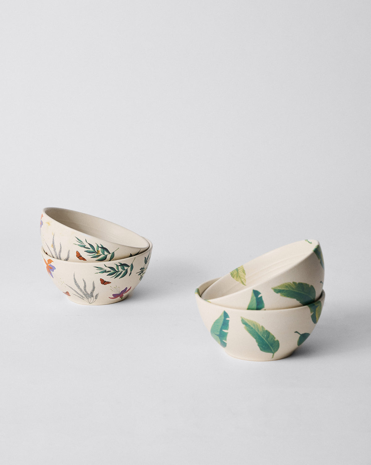 The Botanical print on a cereal bowl.
