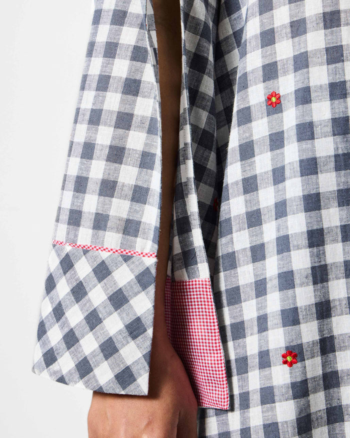 The Dhauli Kurta Set - Grey & White Checks