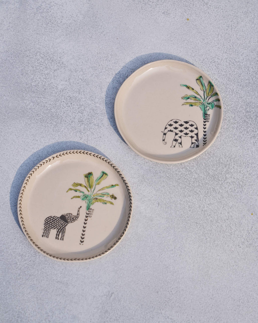 The two Coastal Tea Plates from above.