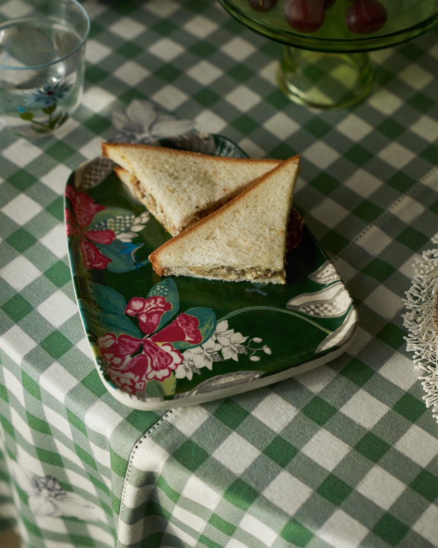 Sandwiches on the platter.