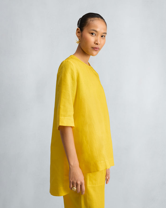 The High Slit Top Set - Yellow