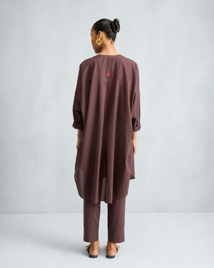 The Lazy Sunday Tunic Set - Chocolate Plum