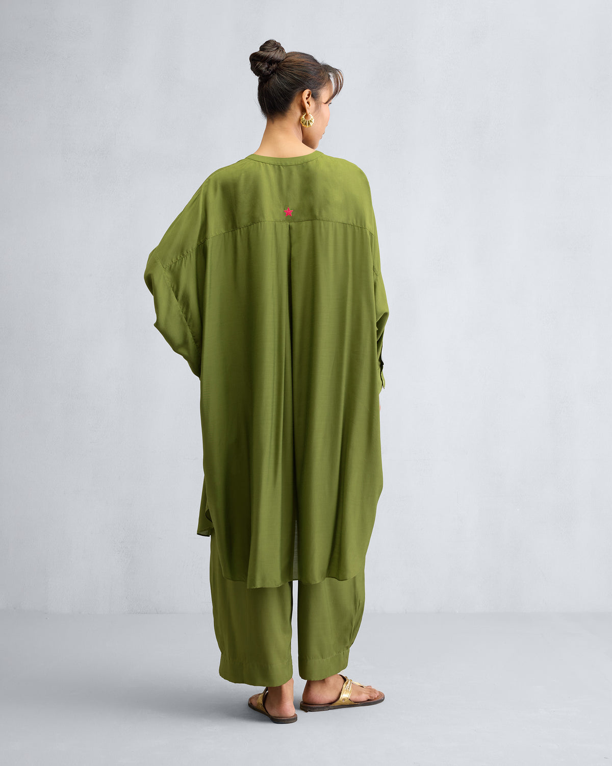 Back of the Lazy Sunday Tunic Set worn by a person.