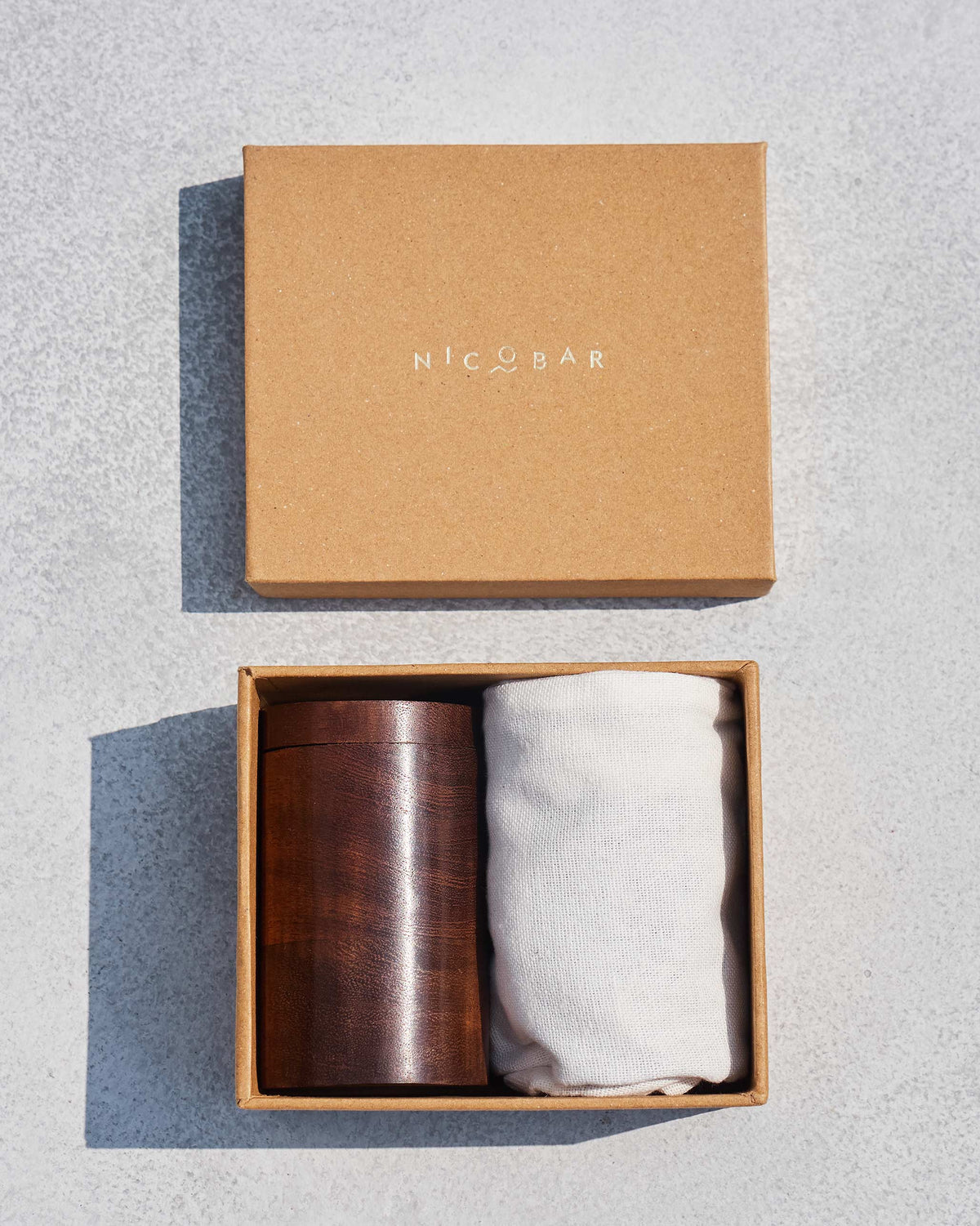 Nico Ludo travel set packed in a Nicobar gift box with wooden case and rolled board.