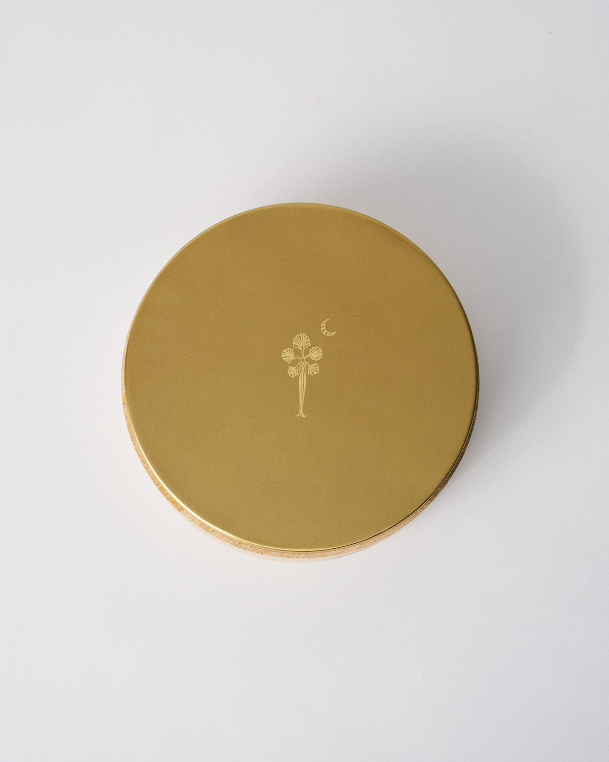 The palm and crescent moon on the lid.
