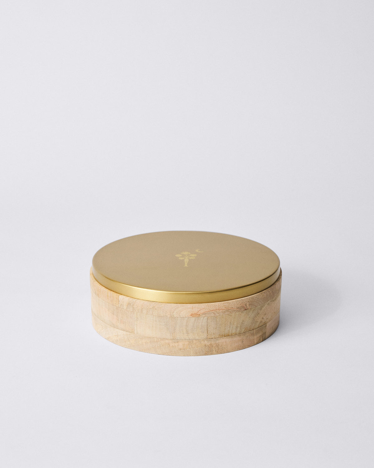 The closed Chand Spice Box with its palm-and-moon lid.
