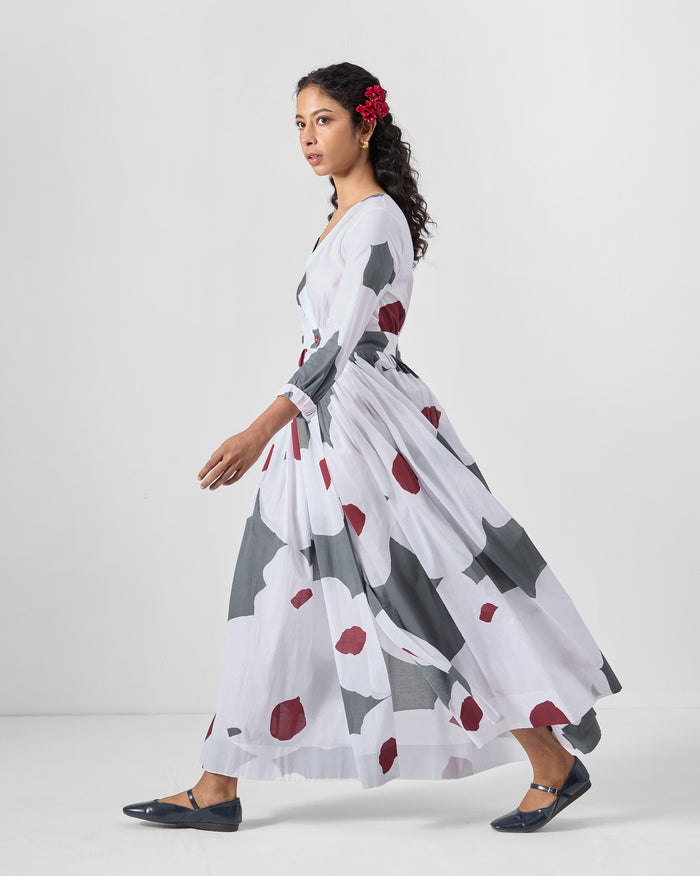 Nico Dress - Grey & White