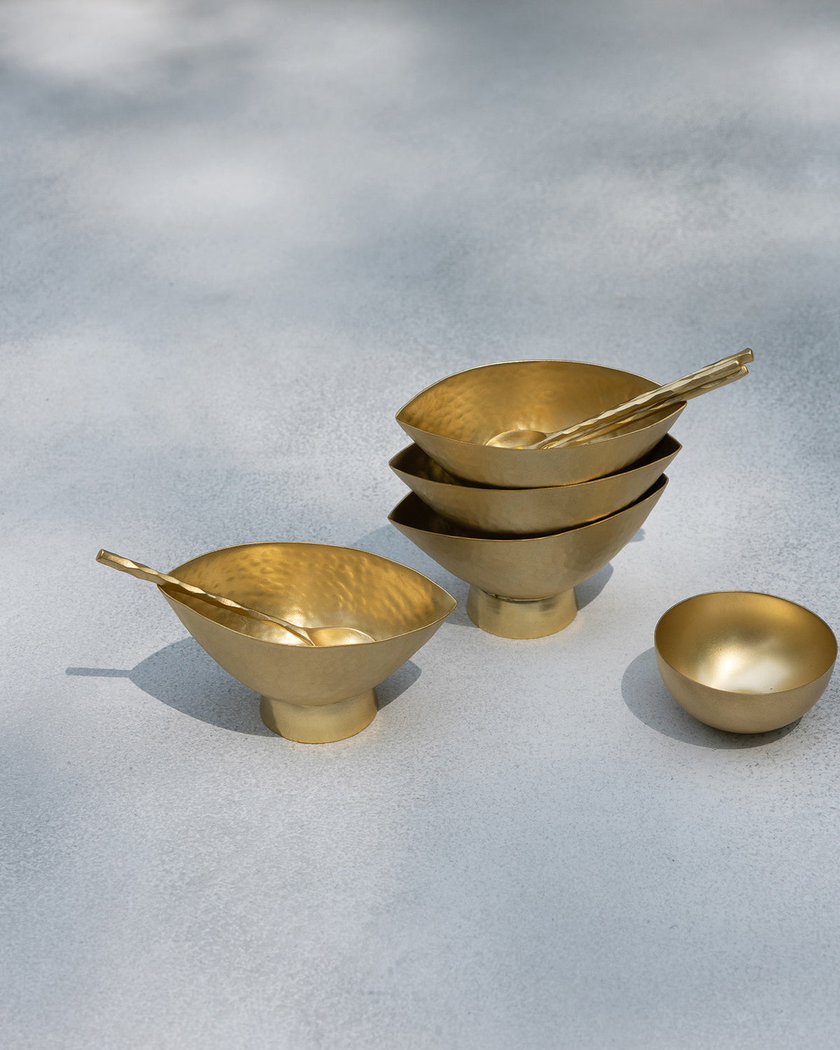 Chakra Gelato Cups clustered with matching spoons and a small bowl.