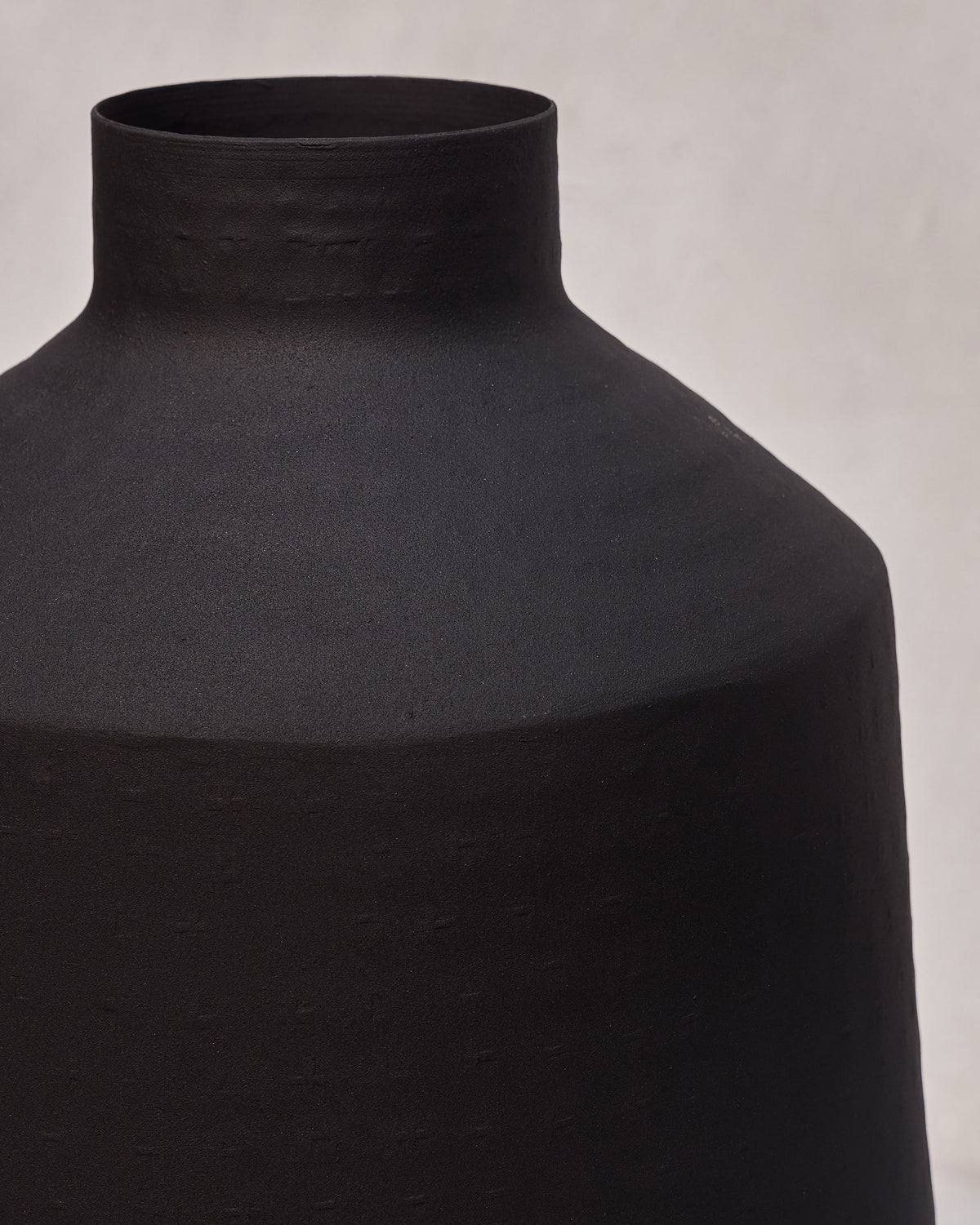 Close-up of Nadi Vase - Large neck showing its subtle textured surface.