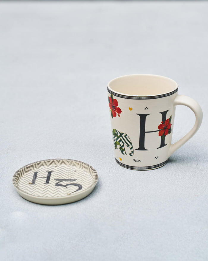 The H mug and coaster