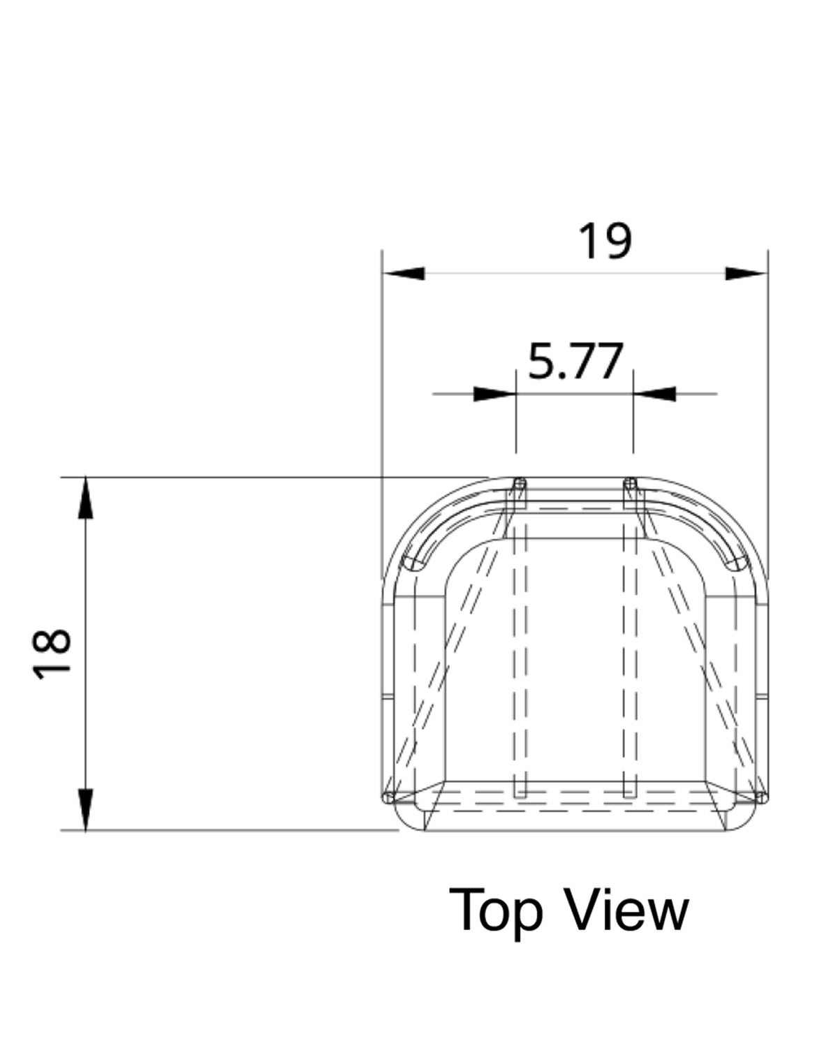 Top-view dimension diagram of a Contours of Time high chair.