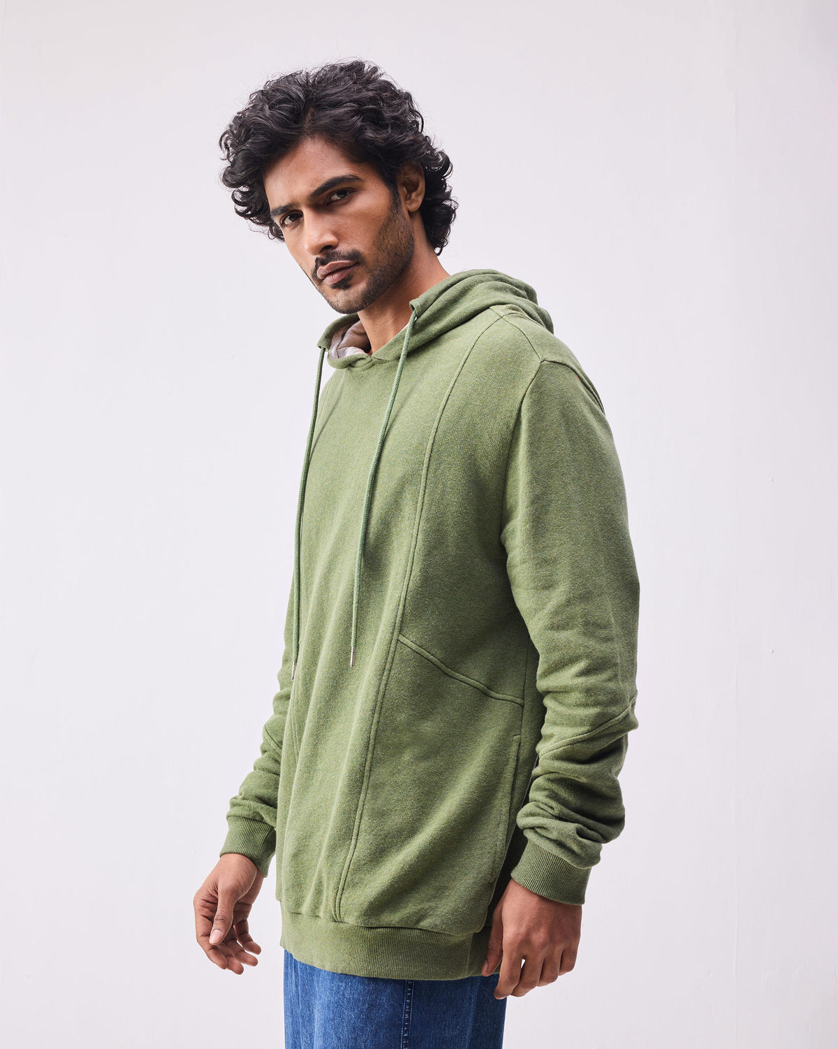 Olive green Urban Sweatshirt hoodie with a front pouch pocket.