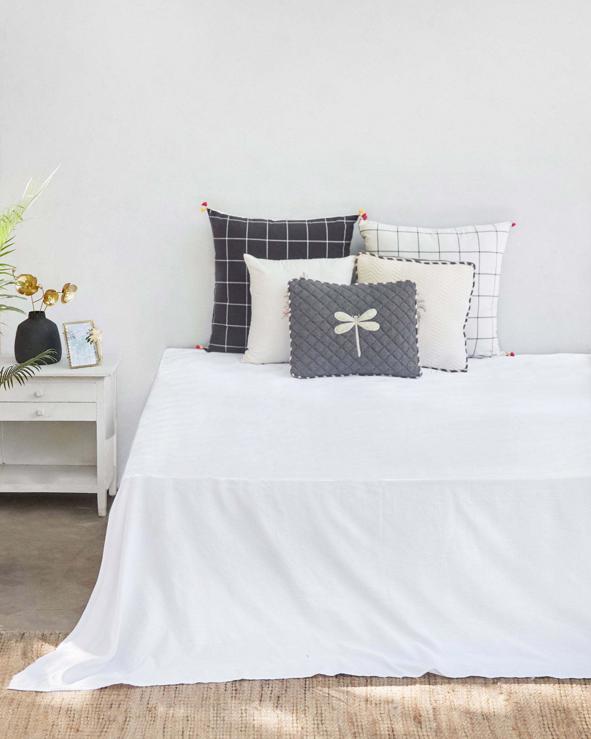 Ele Palm Bedsheet Queen with Pillow Case Set