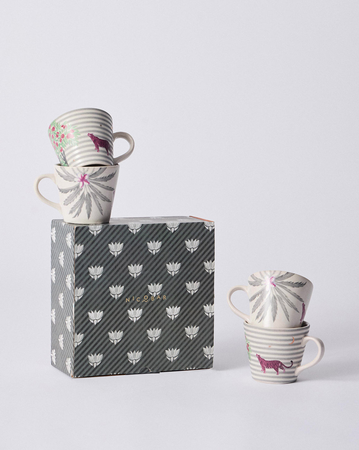Ceylon Trail Espresso Mug set of four with a Nicobar gift box.
