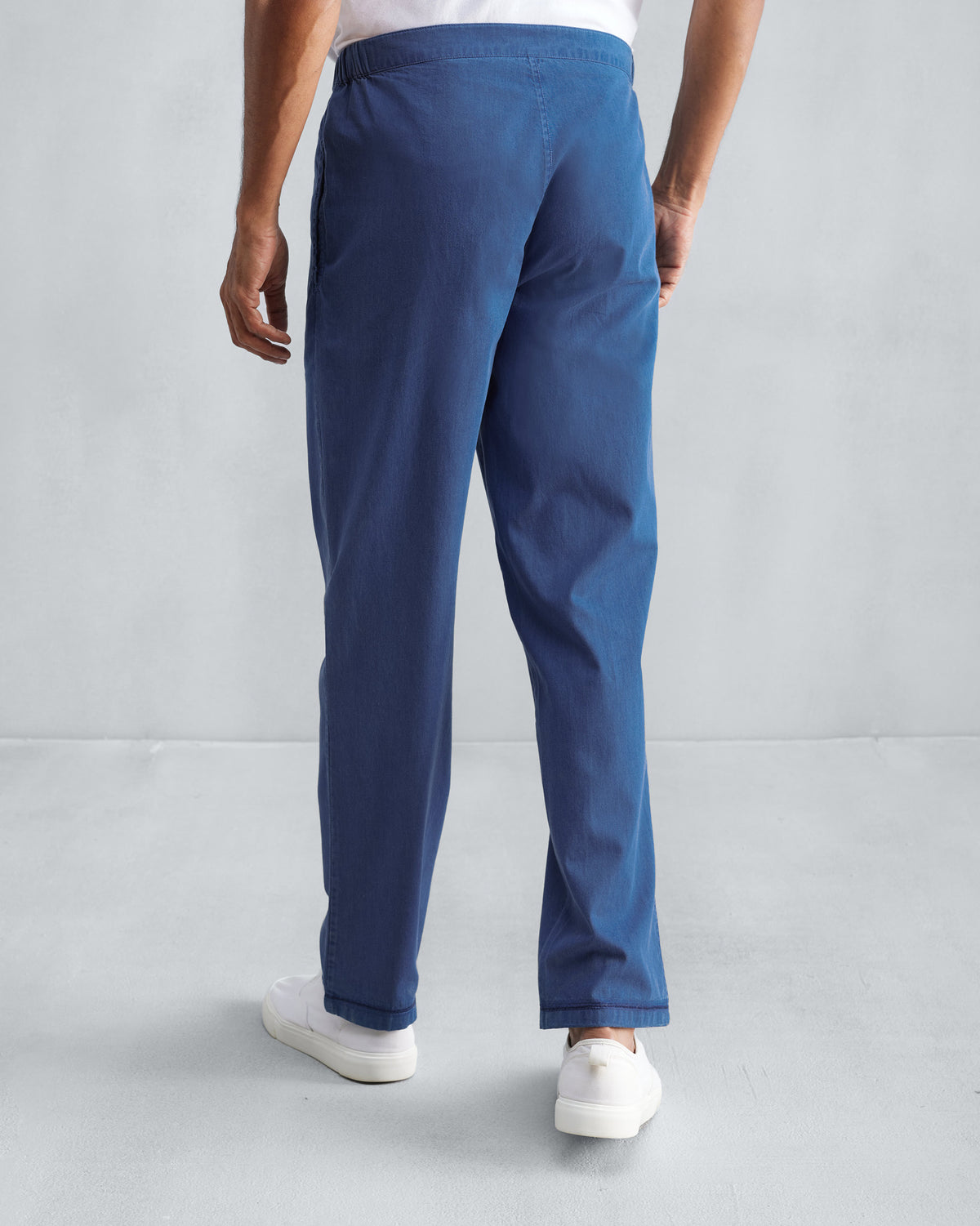 Back of denim Shillong jammies with an elasticated waistband.