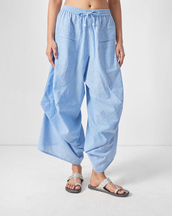 Yoka Trousers - Blue & White Checks