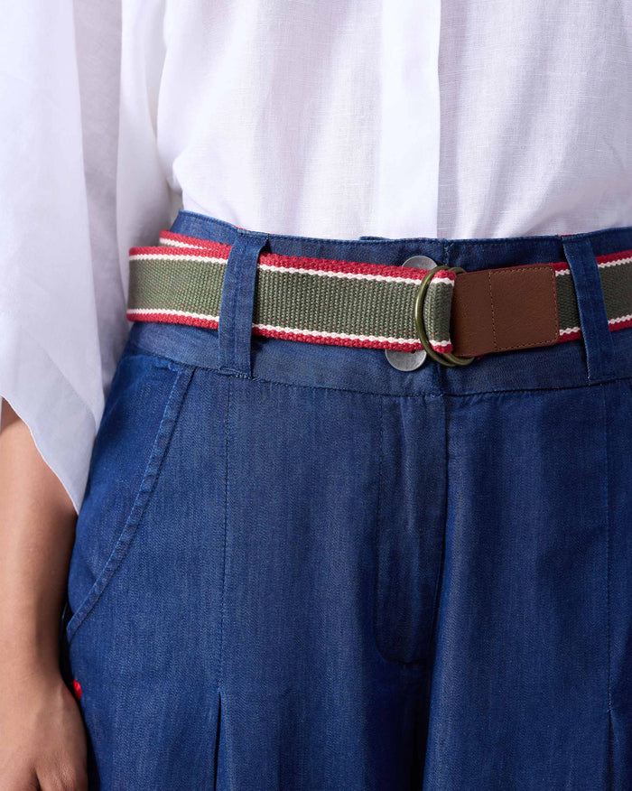 Nico Belt - Olive & Red