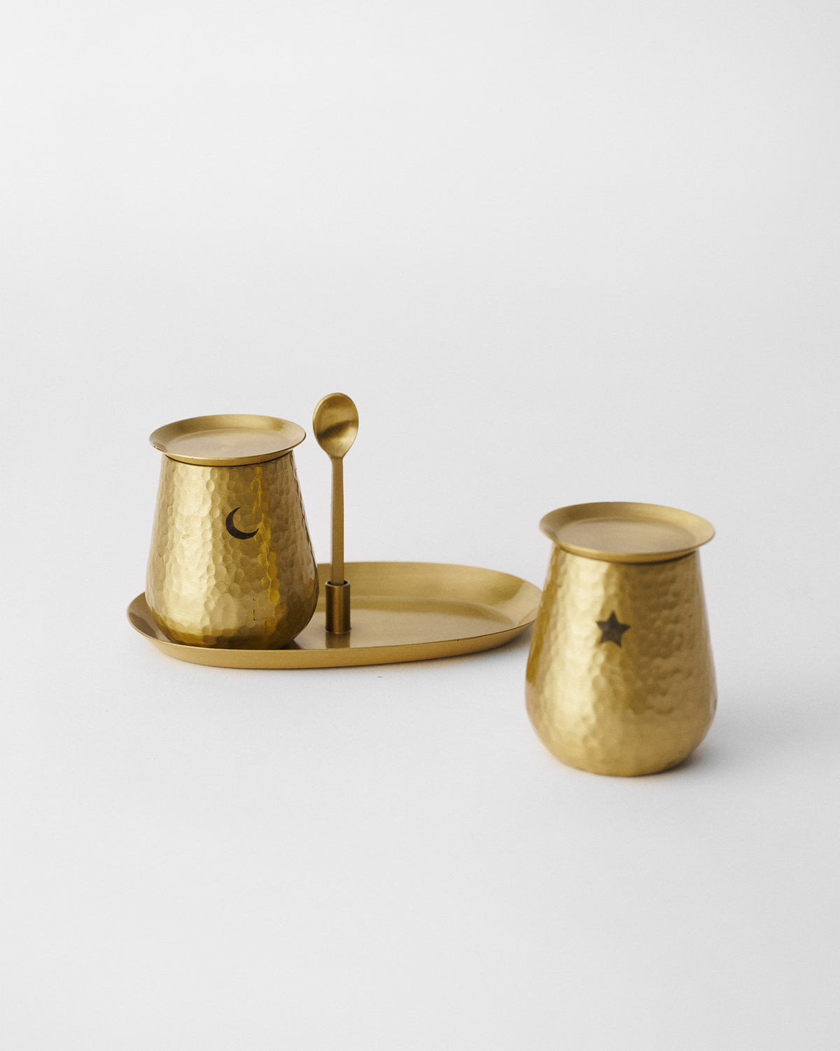 The hammered brass.