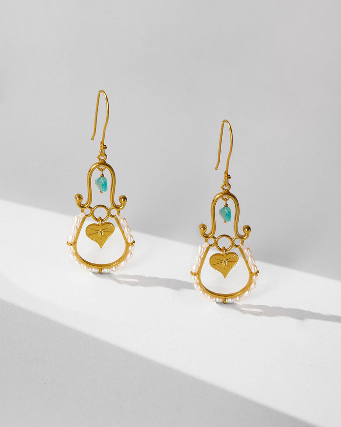 Peepal Patta Danglers - Gold