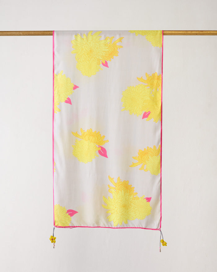 Floral Scarf - Grey