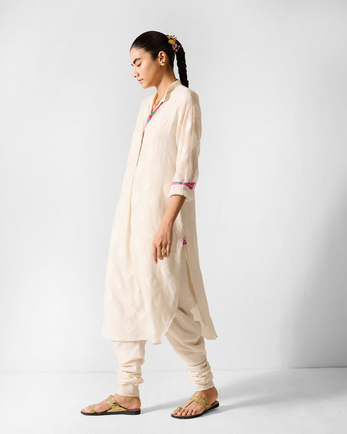 Basic Long Length Kurta - Ivory