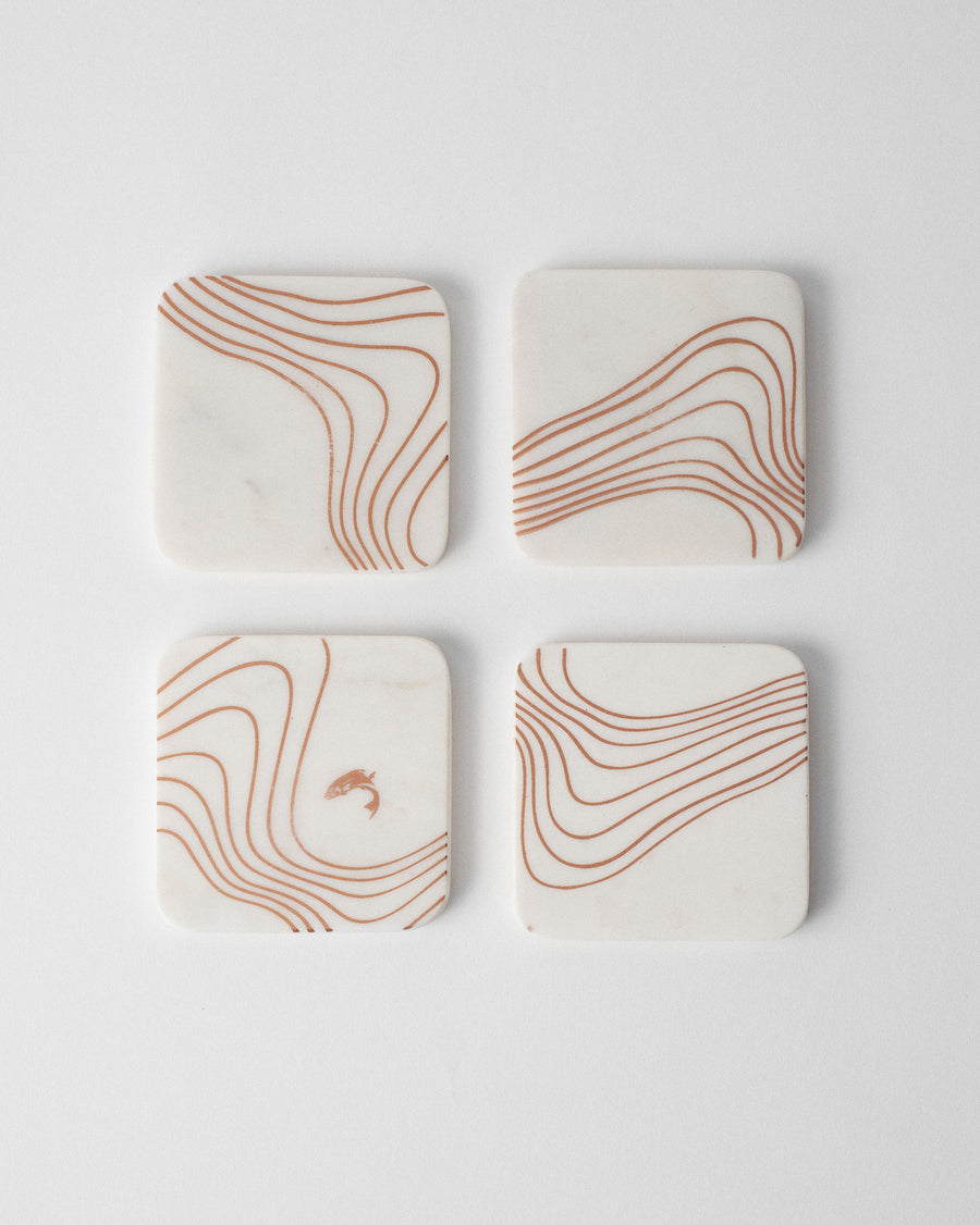 The four Dusk coasters.