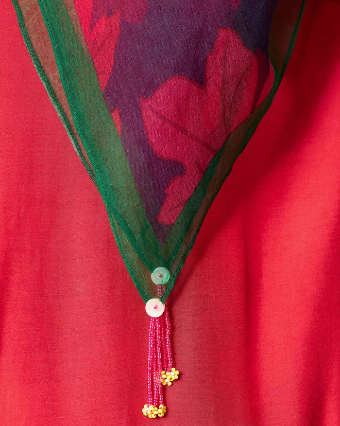 Chrysanthemum Bloom Scarf - Purple