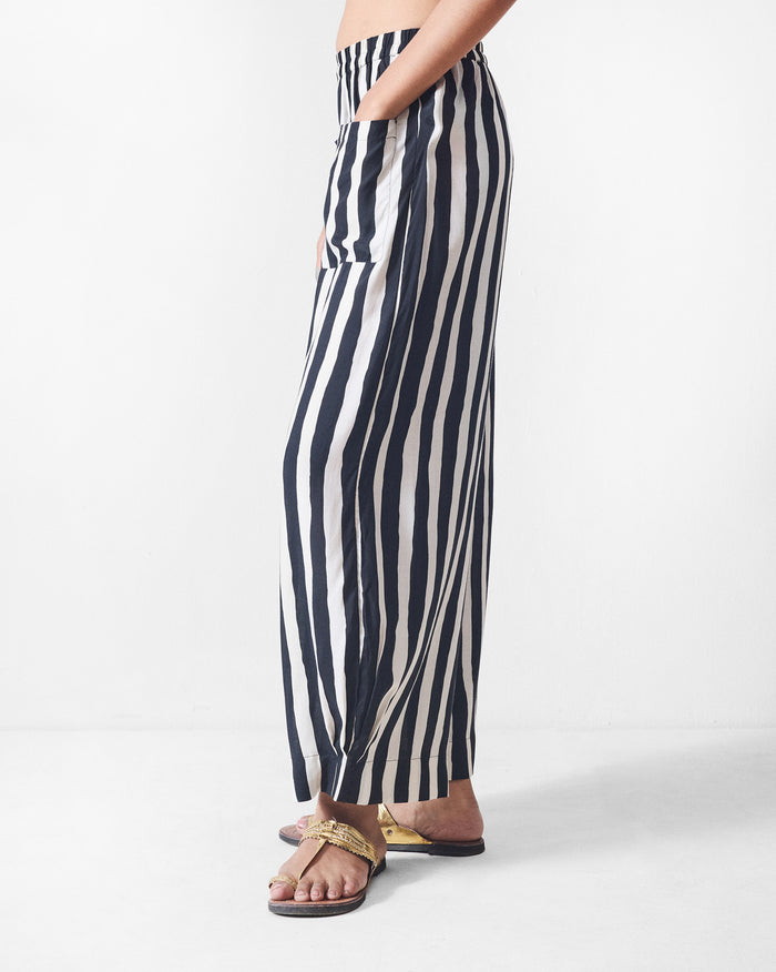 Serene Pants - Black & Beige Printed