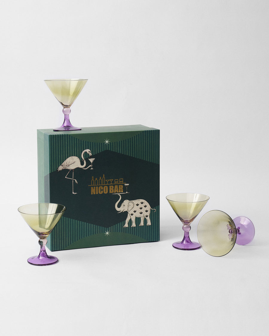 Mist glasses around their green Nico Bar gift box