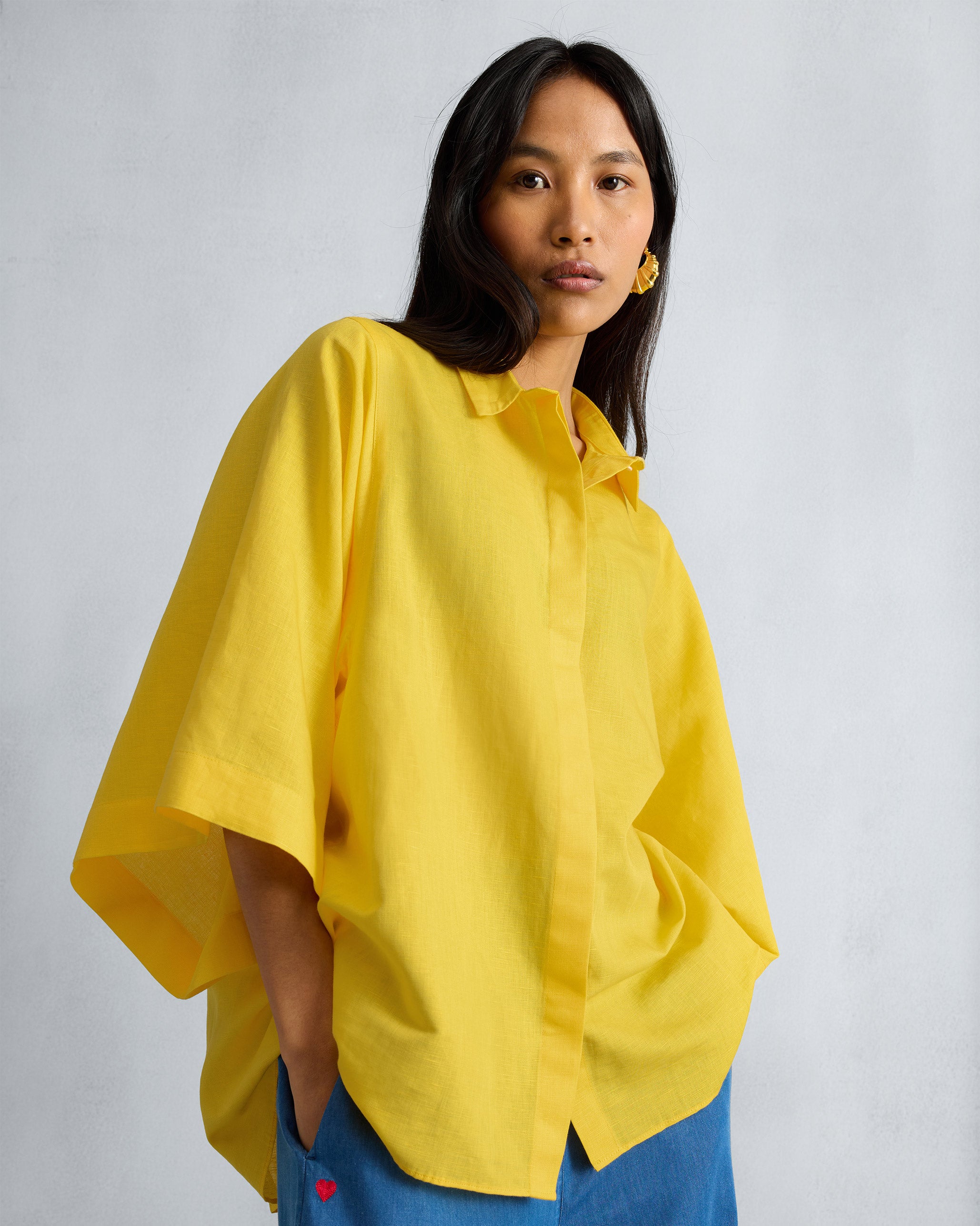 Drop Armhole Shirt - Yellow