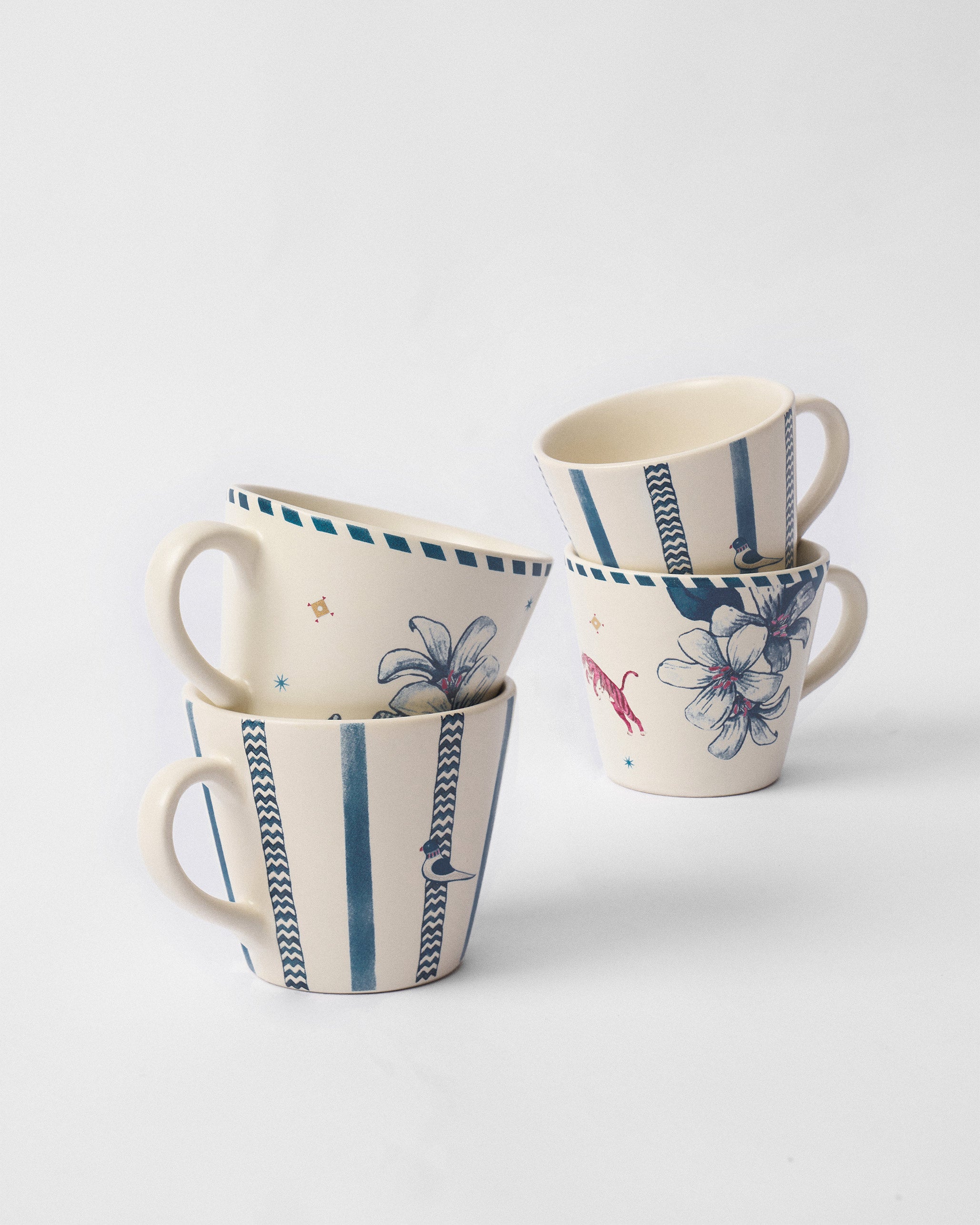 River Tiger Espresso Mug - Set of 4