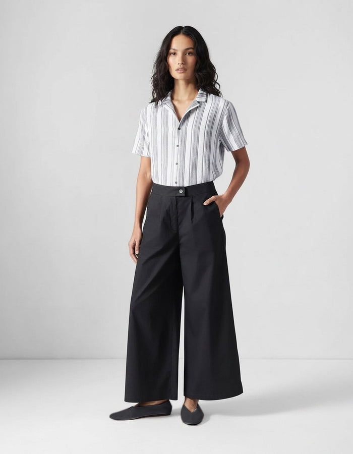 Mistari Shirt - Charcoal & Ivory Stripes