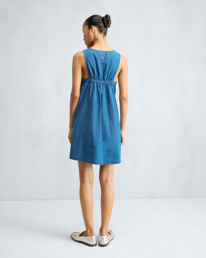 Short Racerback Dress - Denim