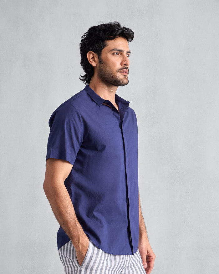 Riverine Shirt - Ink blue