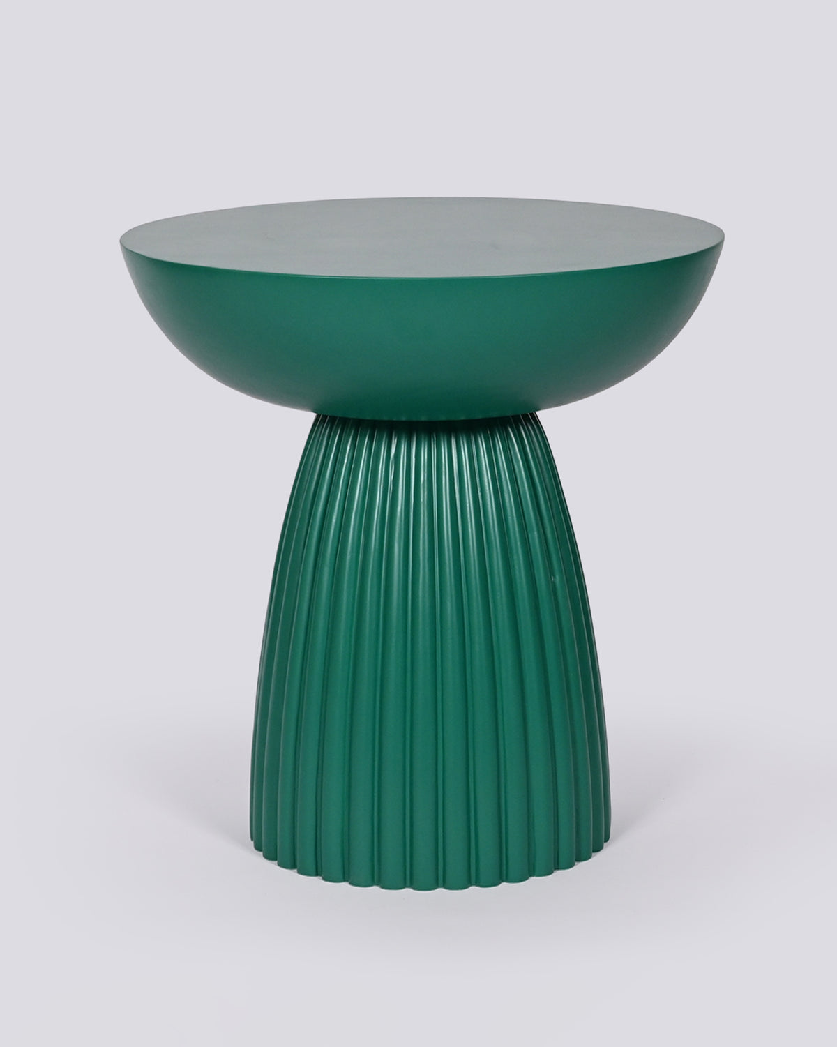 Fern Side Table seen from slightly above, showing its deep green bowl top.